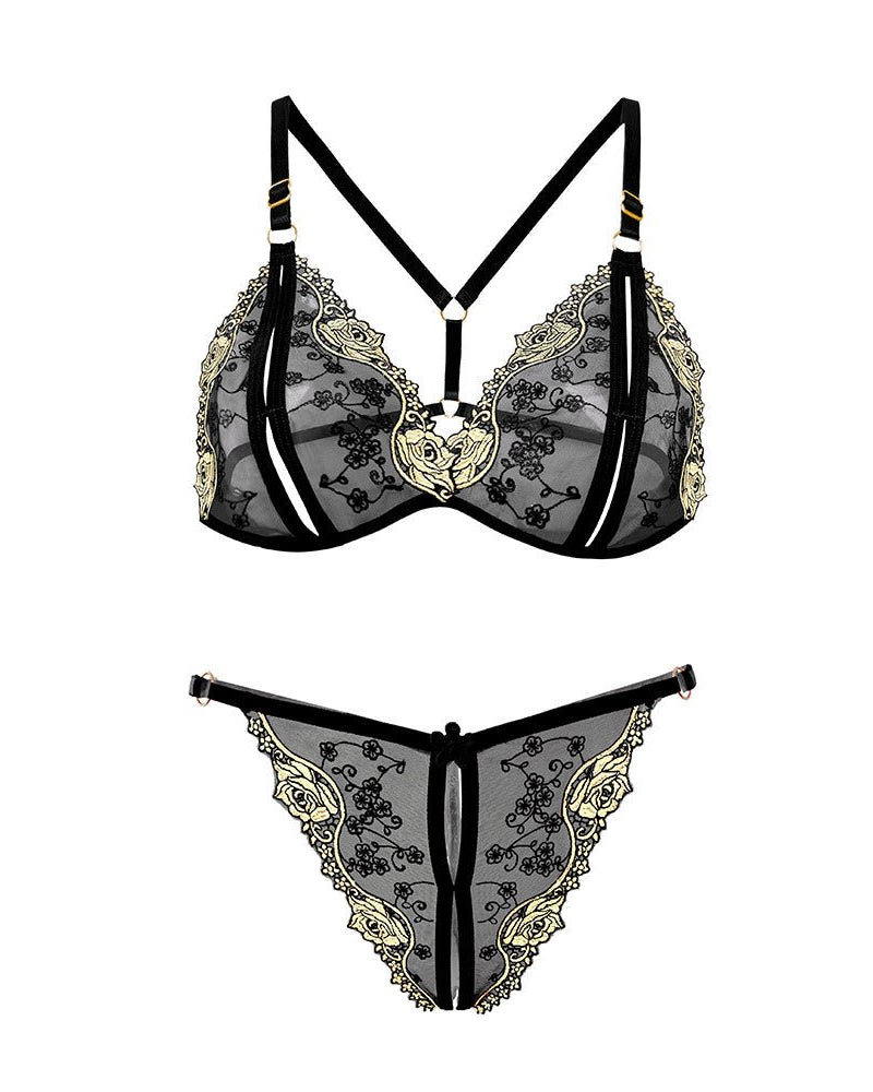 Analia Two Piece Floral Lingerie Set - Sinderella