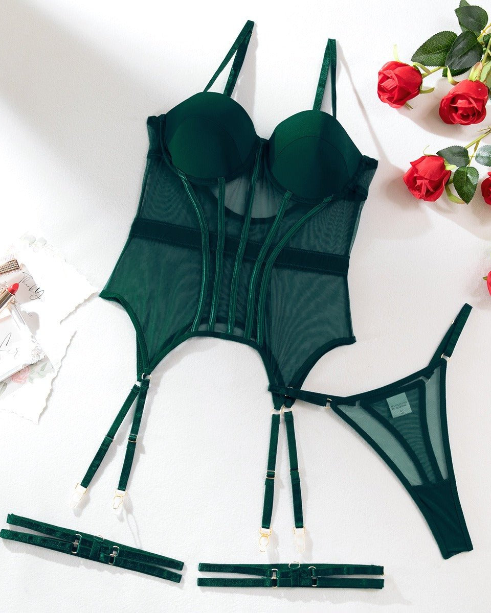 Bordeaux Bliss Two Piece Lingerie Set - Sinderella