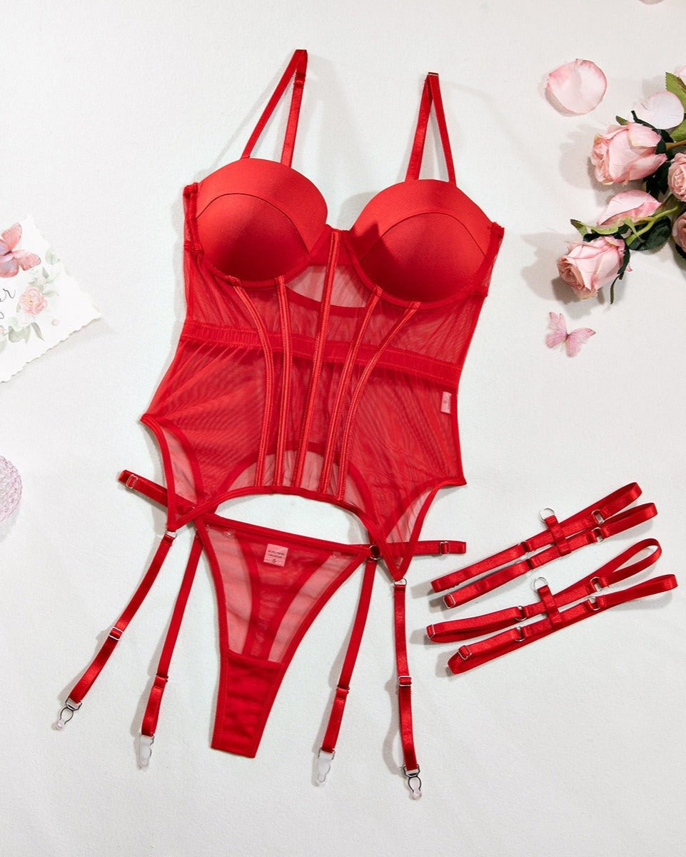 Bordeaux Bliss Two Piece Lingerie Set - Sinderella