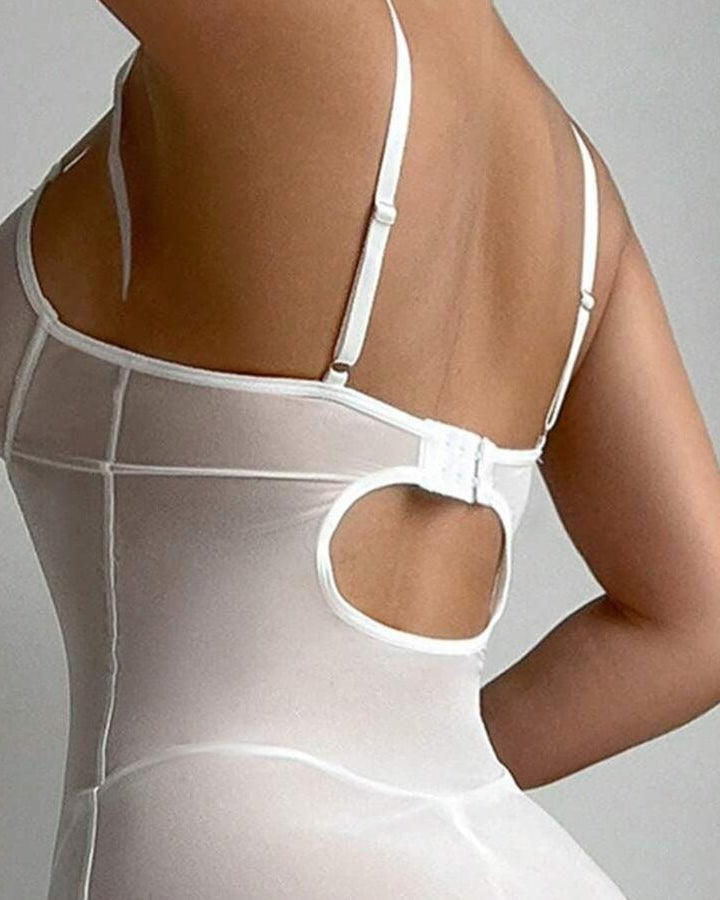 FairyTale Mesh Moment Sheer Slit Gown Lingerie - Sinderella