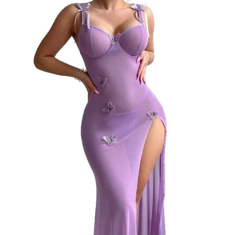 FairyTale Mesh Moment Sheer Slit Gown Lingerie - Sinderella