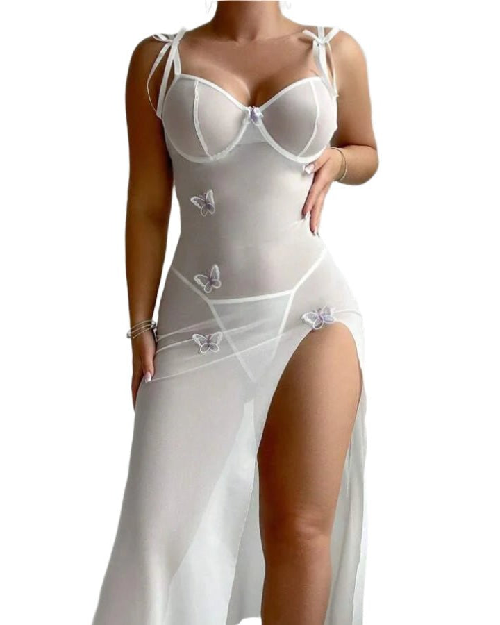 FairyTale Mesh Moment Sheer Slit Gown Lingerie - Sinderella