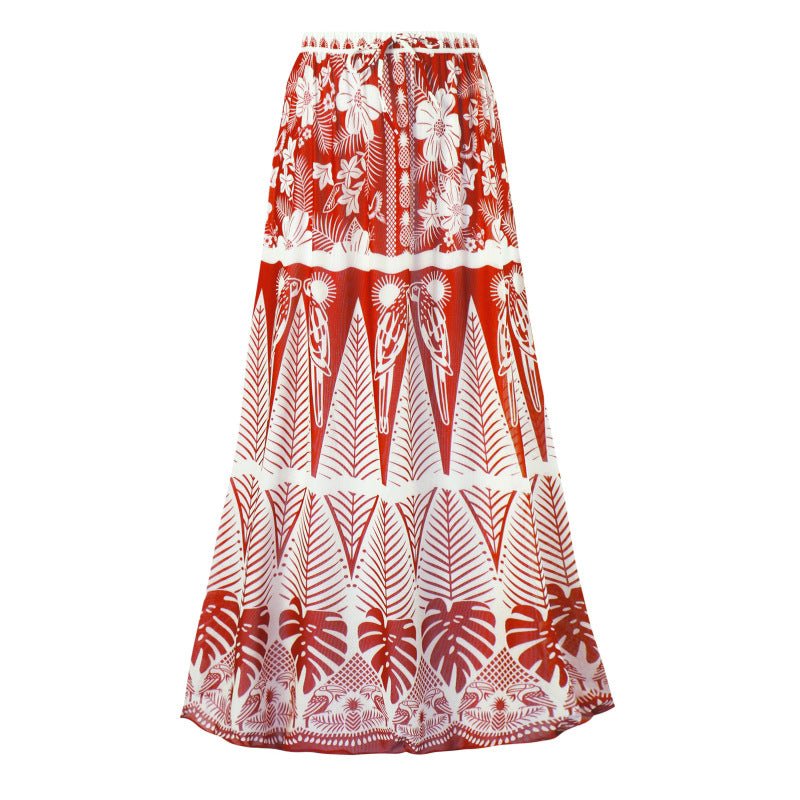 Floral One Shoulder High Waist Bikini Swimwear With Coverup Skirt By Sinderella - Sinderella