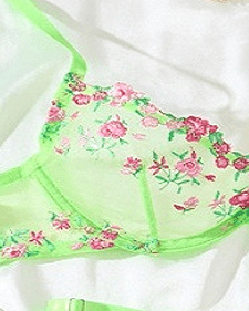 Glow Up, Lace Down Sheer Lace Bra & Thong Lingerie - Sinderella