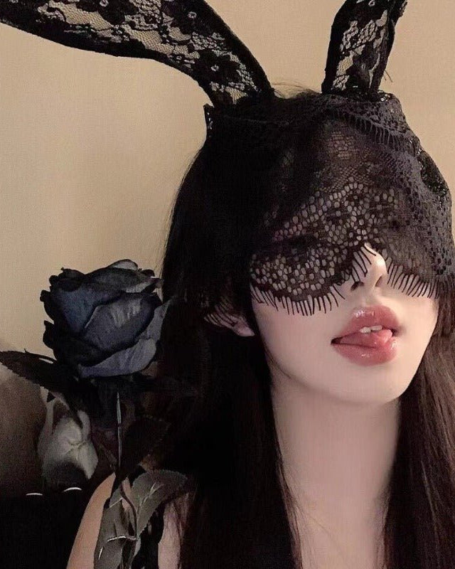 Gothcore Reverie Lace Bunny Mask - Sinderella