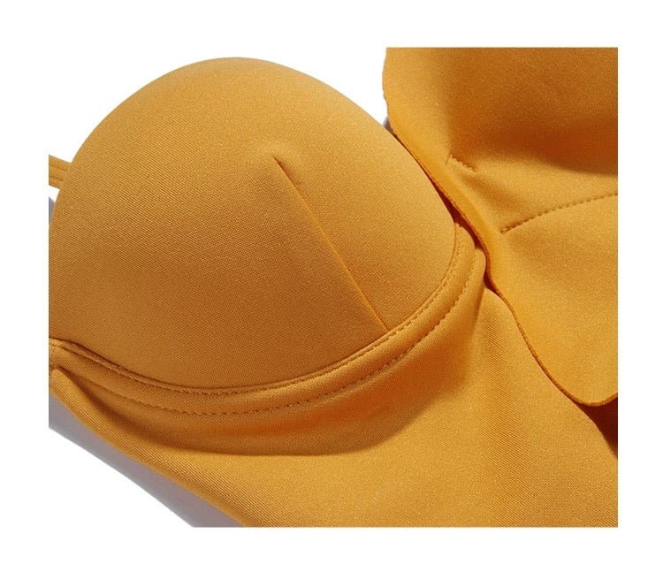 Halter Neck Flower Shape Cutout Swimwear By Sinderella - Sinderella