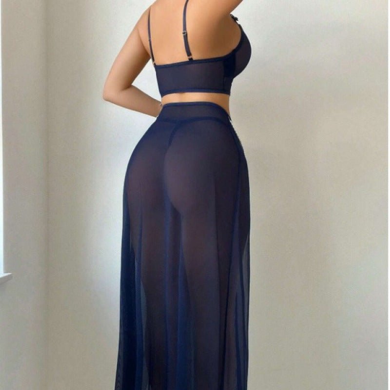 High Slits & Higher Standards Sheer Lingerie Set - Sinderella