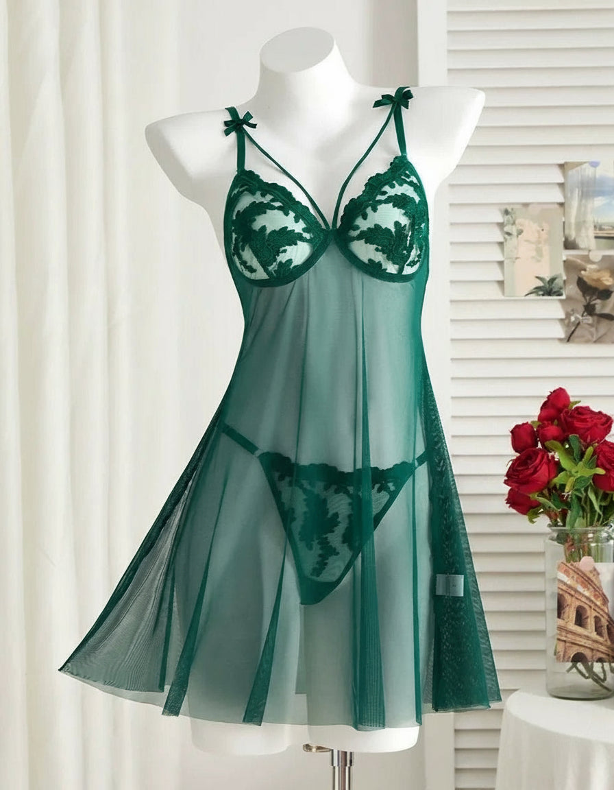 High Stakes Seductress Sheer Lace Babydoll Lingerie - Sinderella