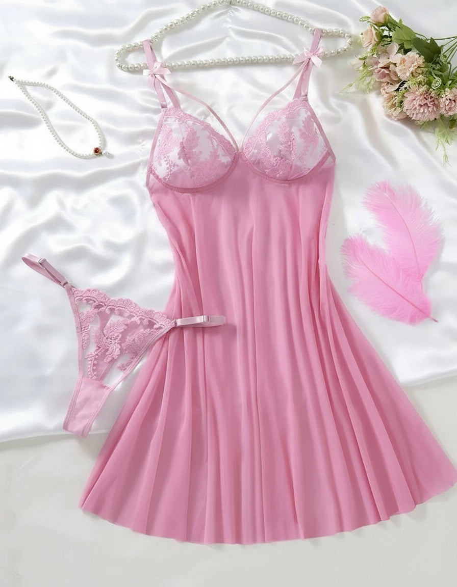 High Stakes Seductress Sheer Lace Babydoll Lingerie - Sinderella