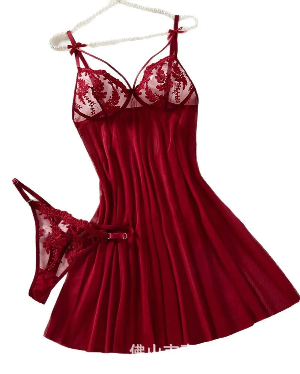 High Stakes Seductress Sheer Lace Babydoll Lingerie - Sinderella