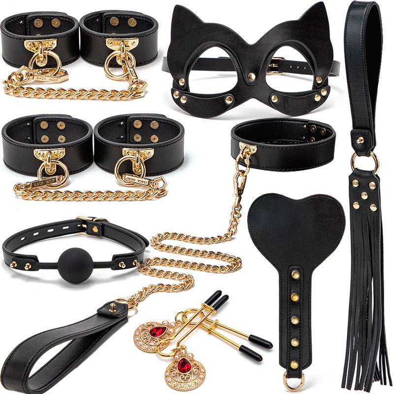 Luxury Black & Gold BDSM Fantasy Kit – 9 - Piece Set - Sinderella