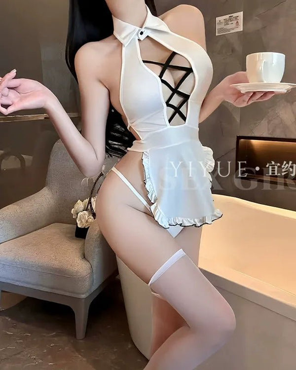 Minimal But Fatal Lace - Up Halter Lingerie - Sinderella