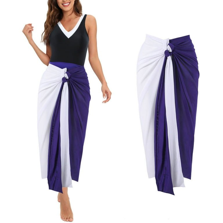 Monokini Color Block Swimsuit With Slimming Skirt By Sinderella - Sinderella