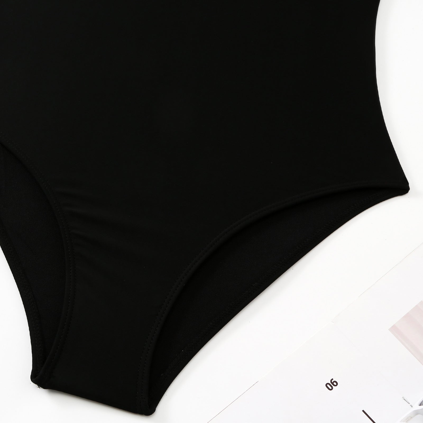 Monokini One Shoulder Black and Pink Swimsuit With Coverup Skirt By Sinderella - Sinderella