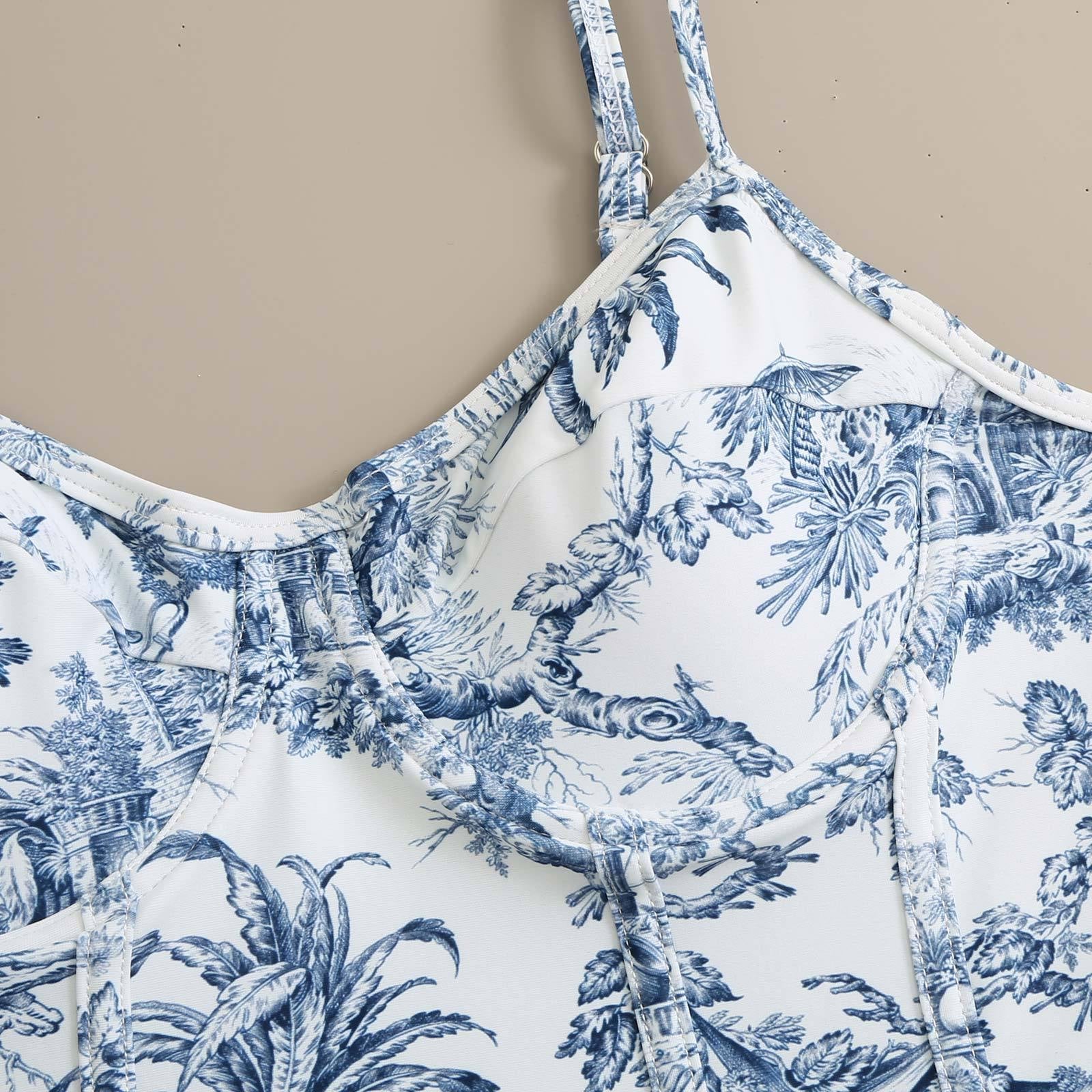 Monokini Sea Blue Swimwear with Sarong By Sinderella - Sinderella