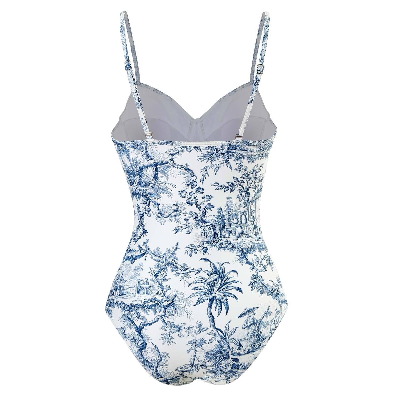 Monokini Sea Blue Swimwear with Sarong By Sinderella - Sinderella