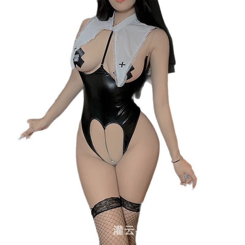 Nun of Your Business Cutout Bodysuit Lingerie - Sinderella
