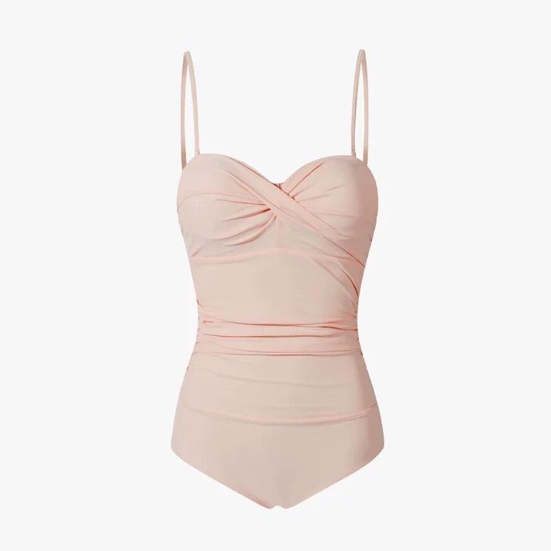 Pastel Color Ruched Slimming Monokini By Sinderella - Sinderella