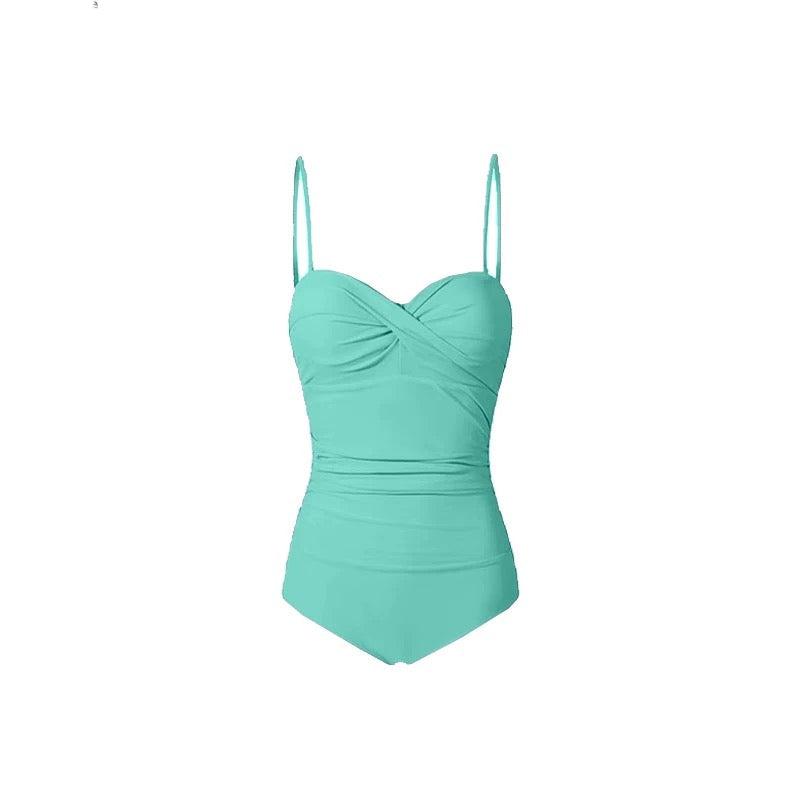 Pastel Color Ruched Slimming Monokini By Sinderella - Sinderella