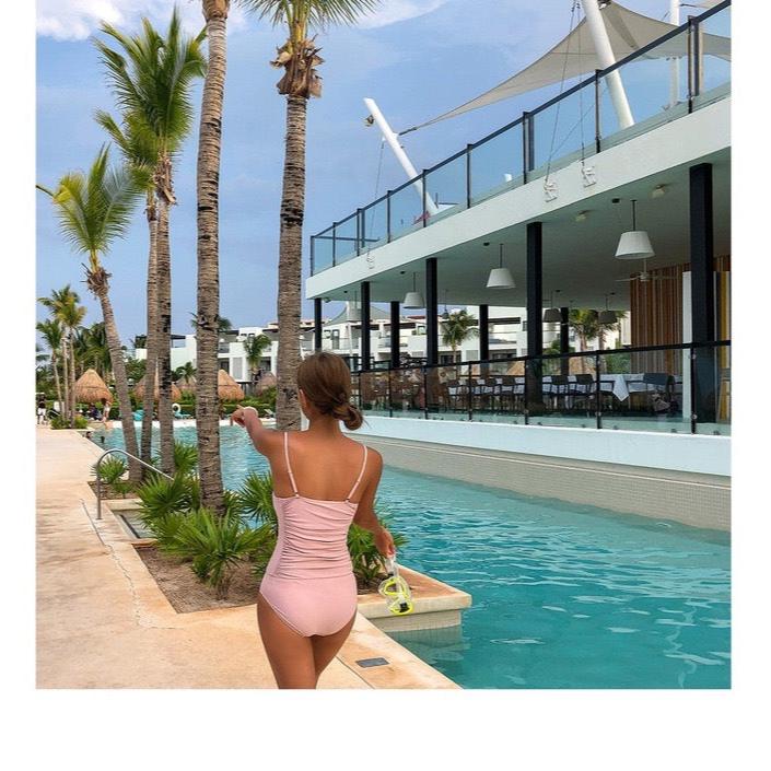 Pastel Color Ruched Slimming Monokini By Sinderella - Sinderella