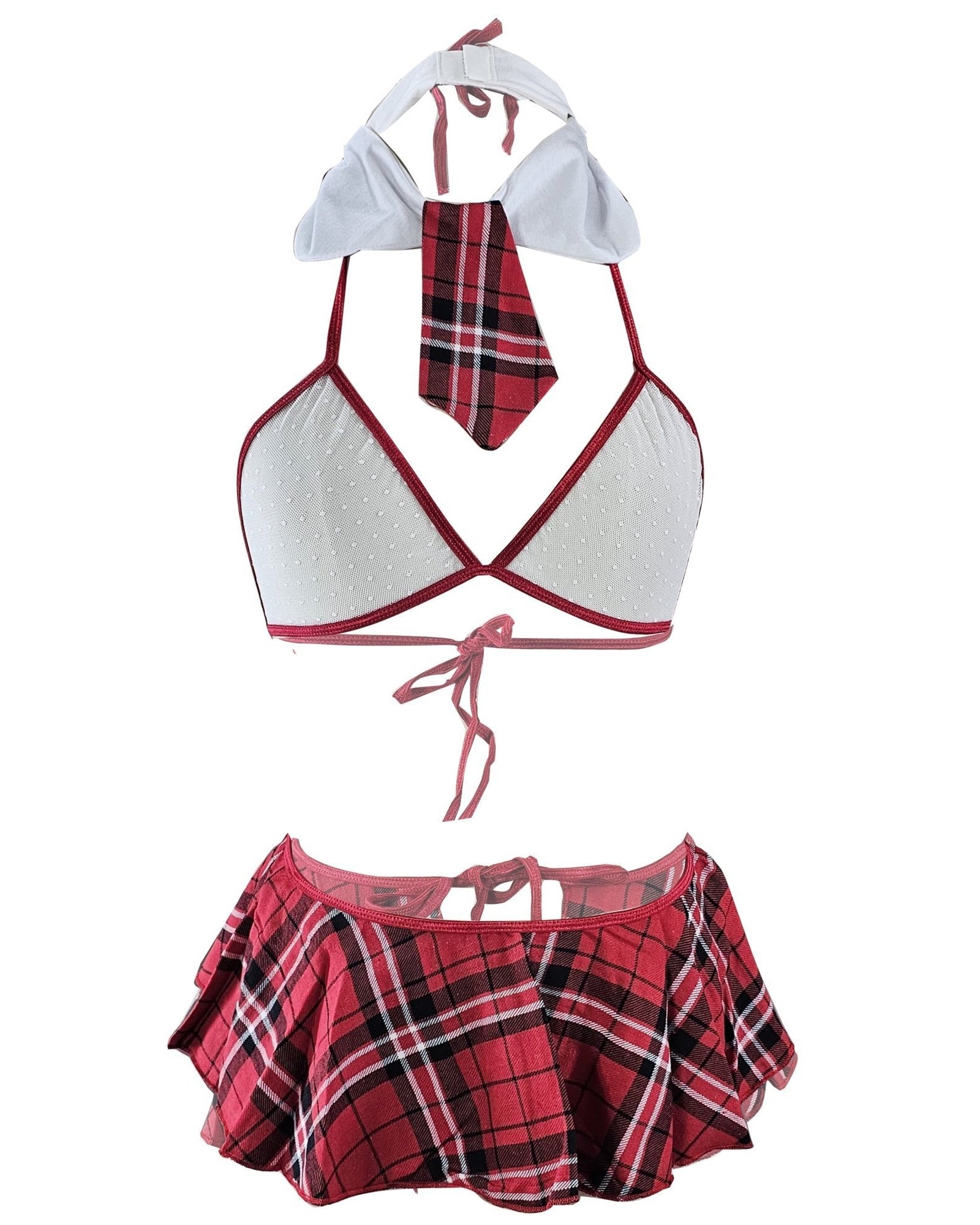 Playtime in Plaid Schoolgirl Lingerie - Sinderella