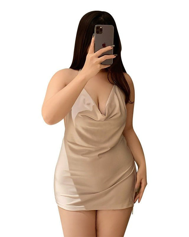 Plus Size Embellished Sensual Dress Style Lingerie Set - Sinderella