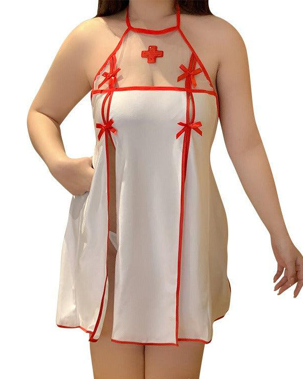 Plus Size Nurse Roleplay Lingerie Set - Sinderella