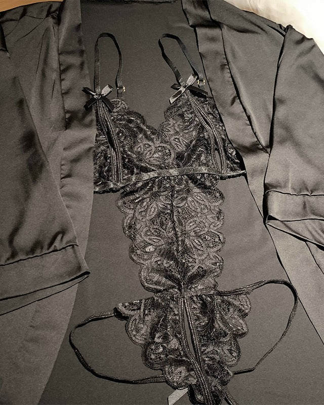 Plus Size One Piece Babydoll Teddies Lingerie - Sinderella