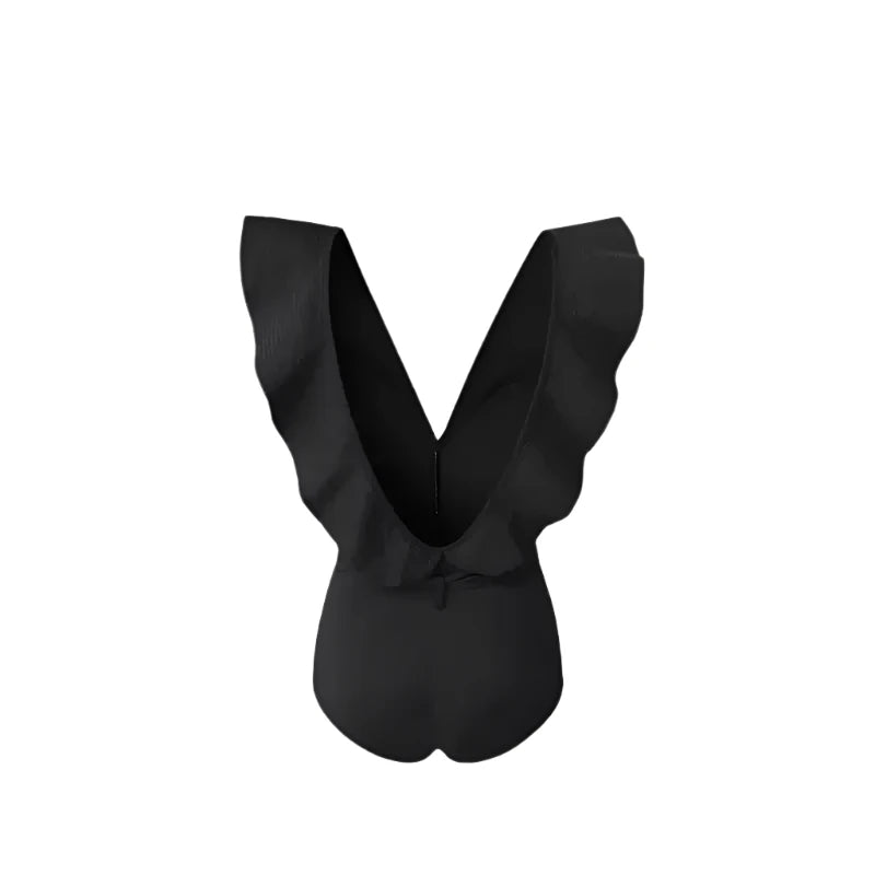 Ruffled Deep Back Flattering Monokini By Sinderella - Sinderella