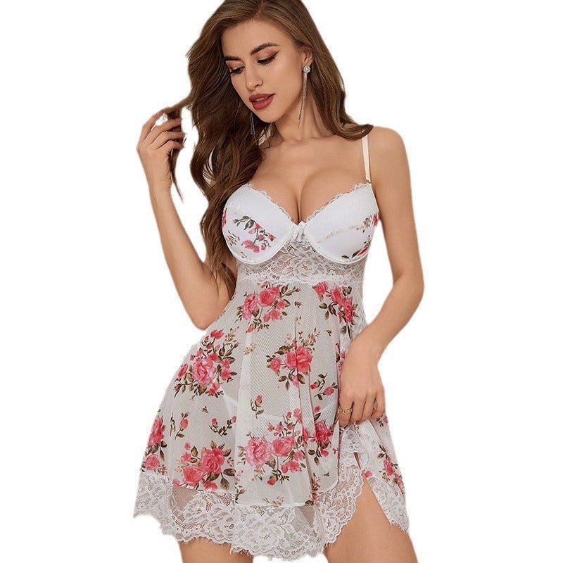 Soft But Spicy Whisper Floral Babydoll Lingerie - Sinderella