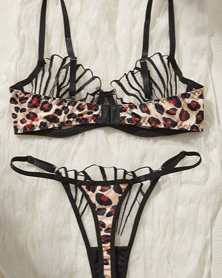 The Virgin Myth Lace Illusion Bra & Thong Set - Sinderella