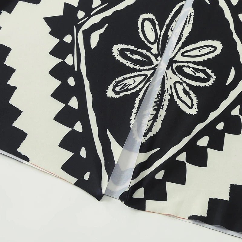 Two Piece Dual Color Swimwear With Coverup Dress By Sinderella - Sinderella