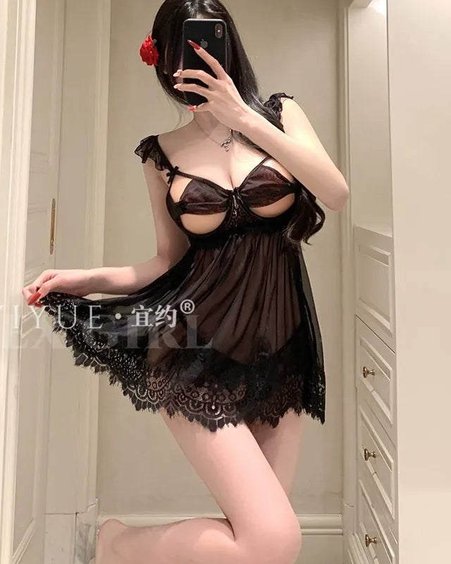 Unwrap Me Lace Babydoll Lingerie - Sinderella