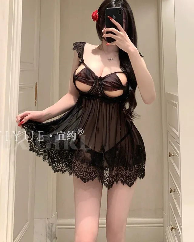 Unwrap Me Lace Babydoll Lingerie - Sinderella