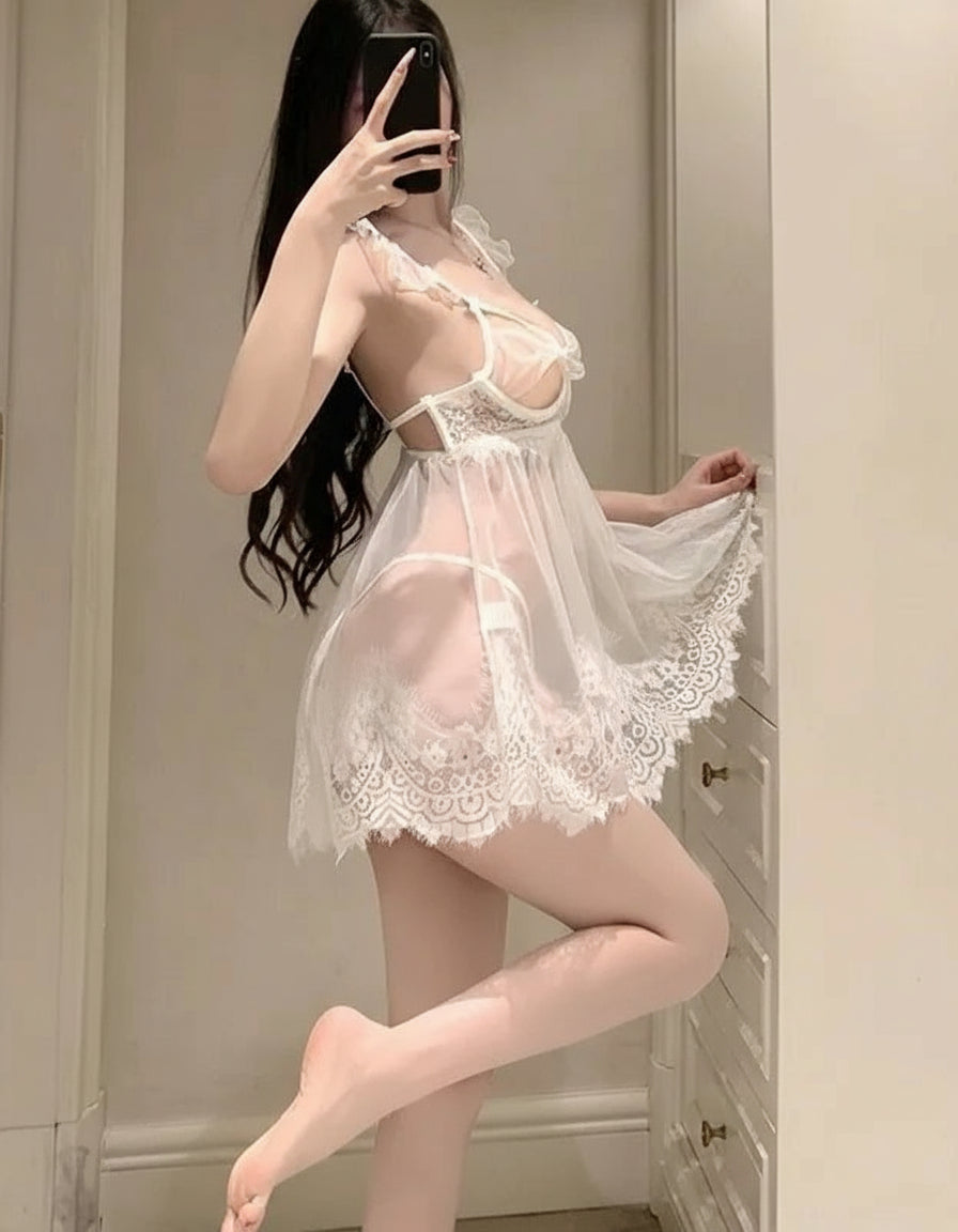 Unwrap Me Lace Babydoll Lingerie - Sinderella