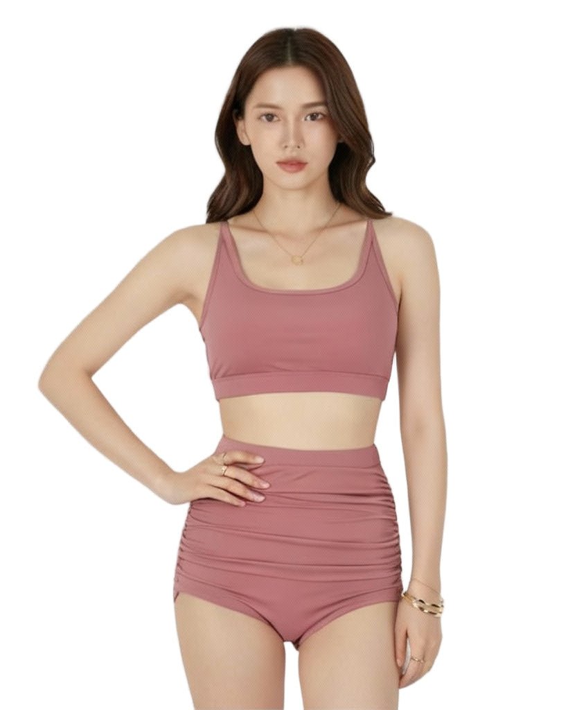 Valeria Two Peice Piece High Waist Bikini Swim Suit Set - Sinderella