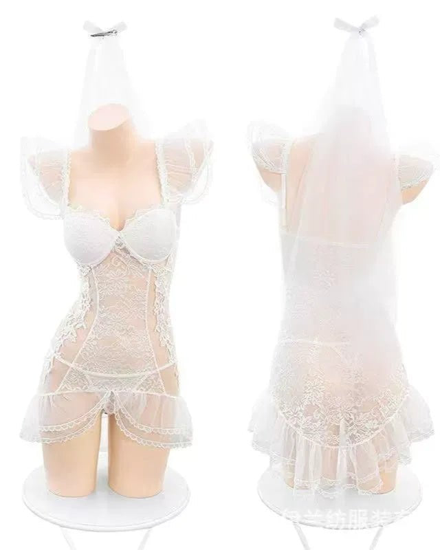 Vow Me Now Lace Corset Lingerie Set - Sinderella