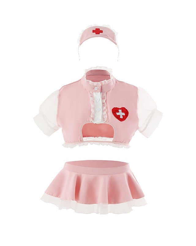 Winnie Nurse Cosplay Lingerie Set with Stockings - Sinderella