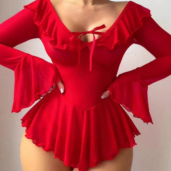 Witching Hour Babe Mesh Lingerie Set - Sinderella