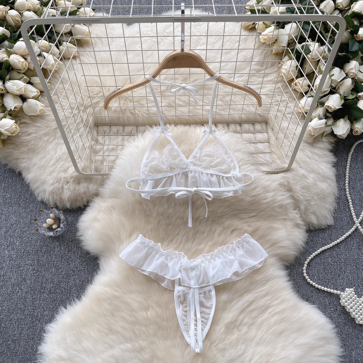 Blaine Two Piece Sheer Lingerie Set - Sinderella