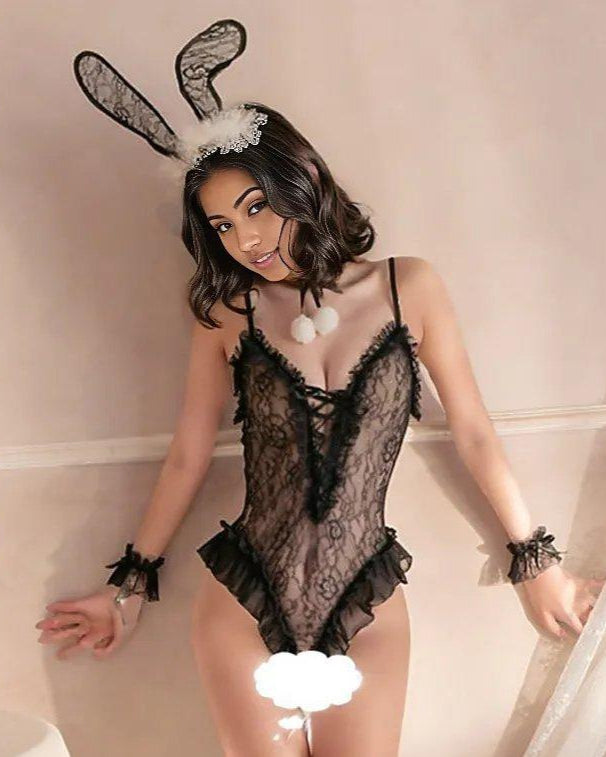 Cali Lace Sheer Babydoll Lingerie Set - Sinderella