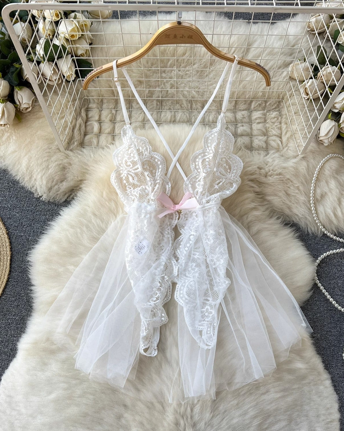 Cataline One Piece Mesh Lace Intimate Lingerie - Sinderella