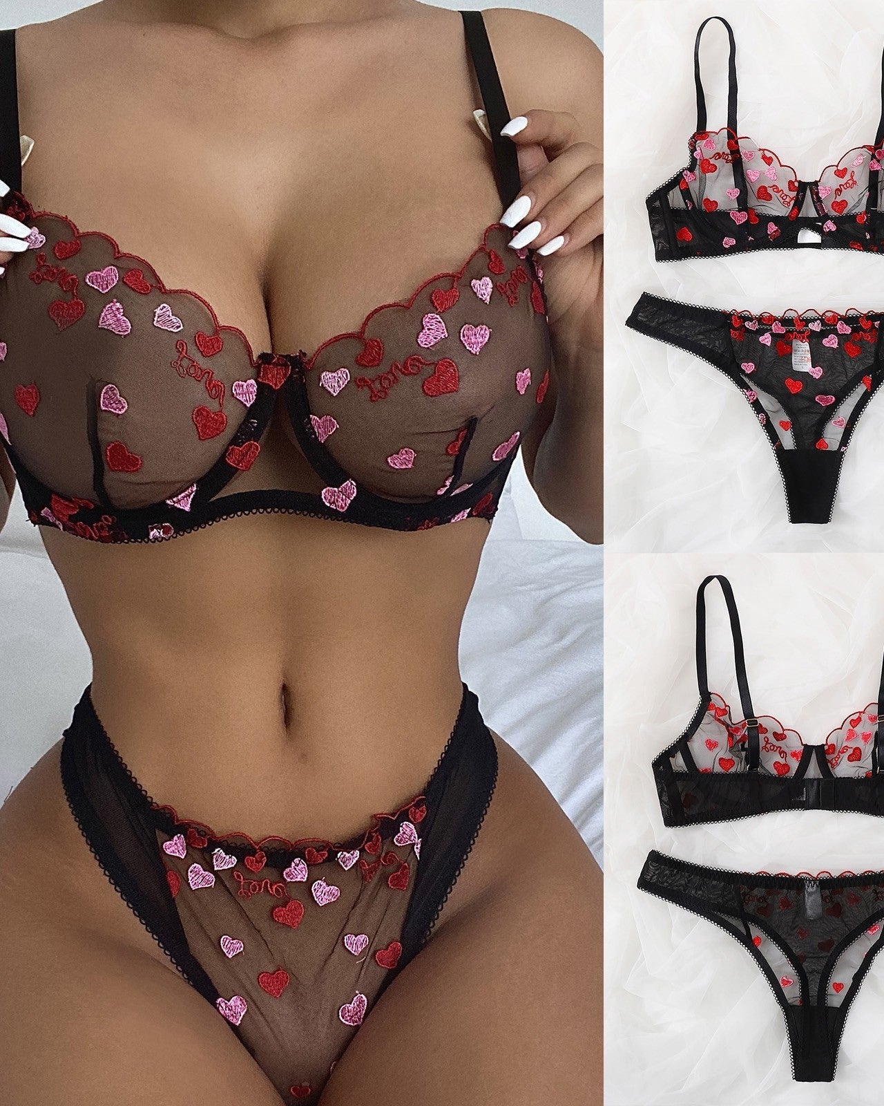 Charlotte Two Piece Valentine Lingerie - Sinderella