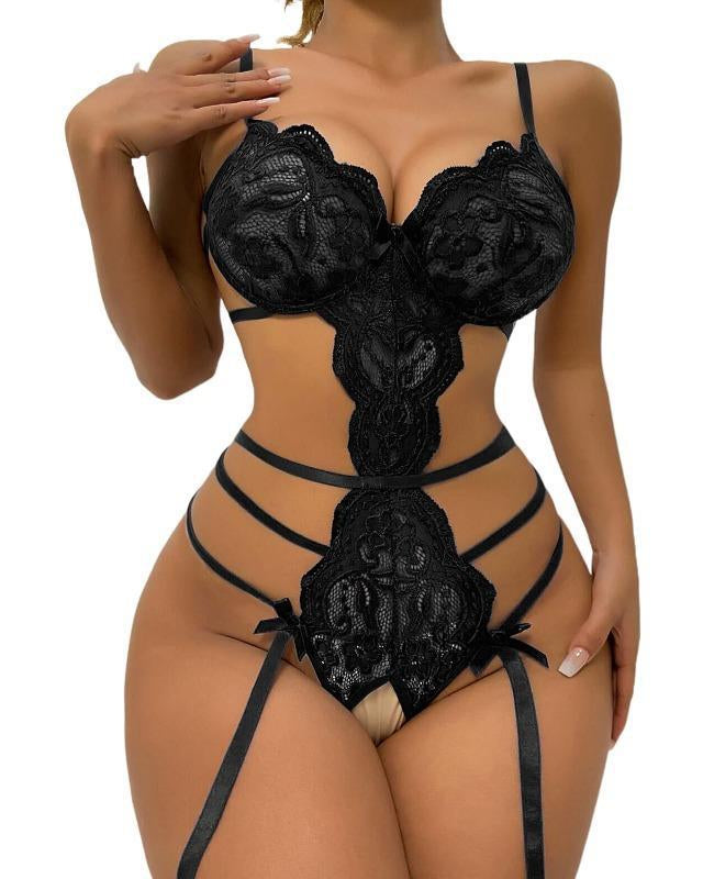 Giada Lace Mesh Strappy Babydoll Lingerie - Sinderella