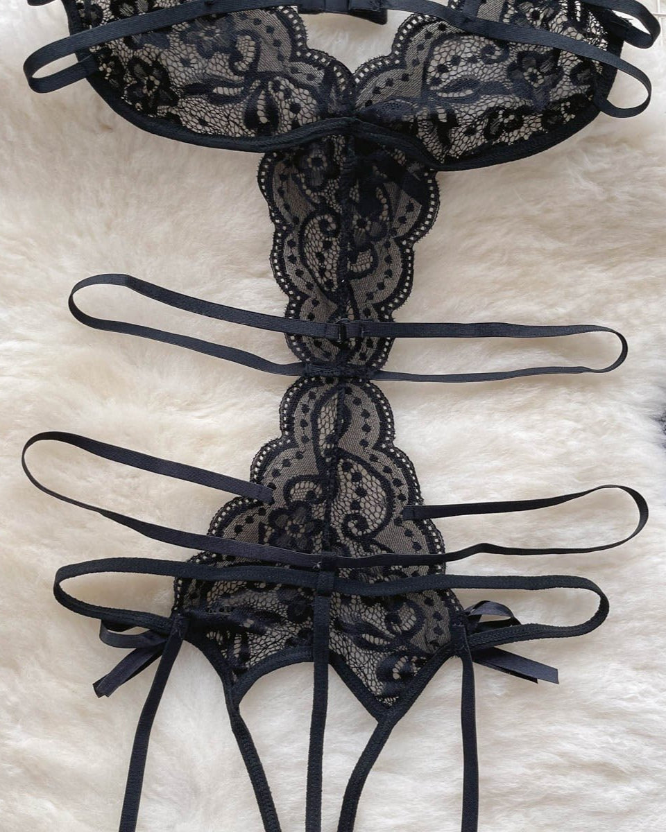 Giada Negligee Strappy Babydoll Lingerie - Sinderella