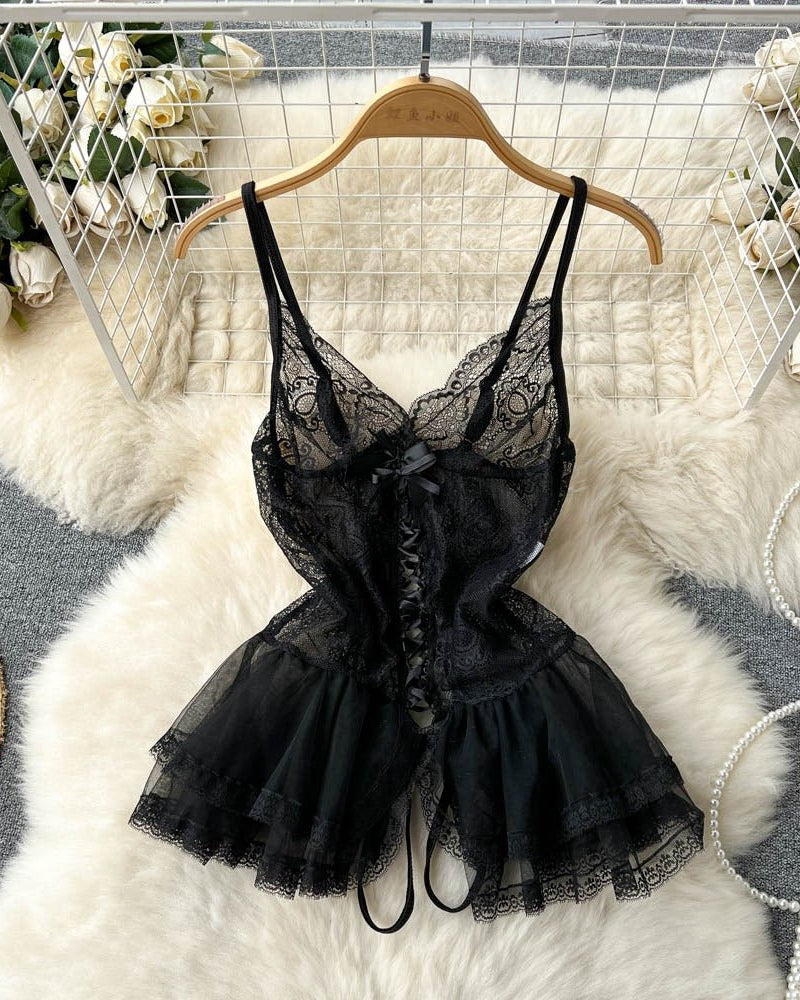 Ivory Lace Sheer Lingerie - Sinderella