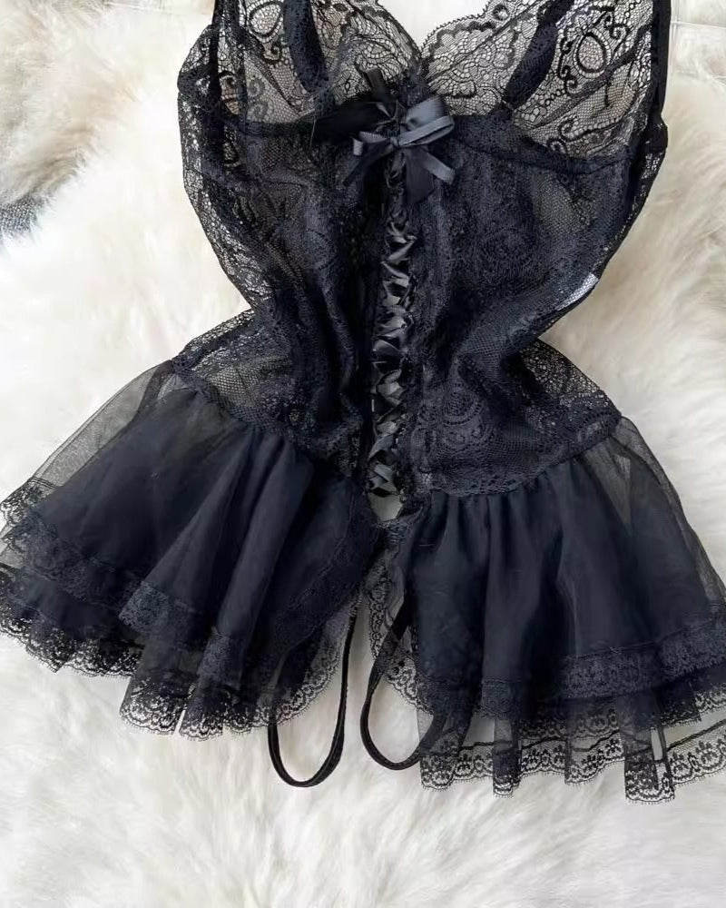 Ivory Lace Sheer Lingerie - Sinderella