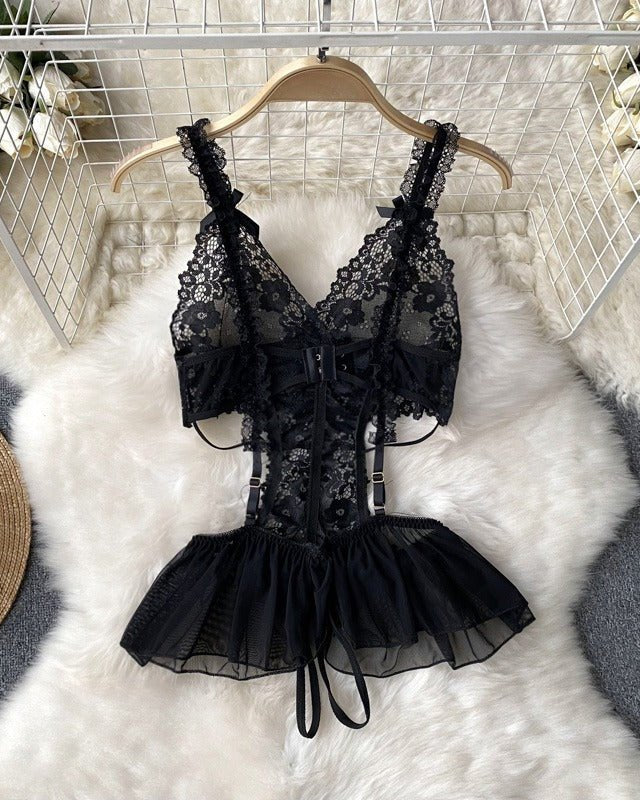 Morgen Lace Mesh Lingerie - Sinderella