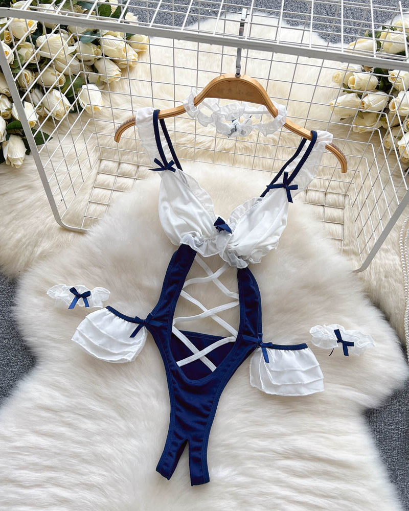 Nayeli One Piece Criss Cross Cute Lingerie - Sinderella