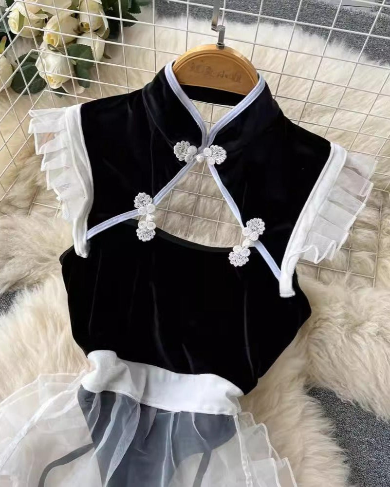 Pandora Velvet Mesh Lingerie Set - Sinderella